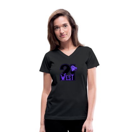 21 West Women's V-Neck T-Shirt - black