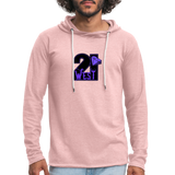 21 West Unisex Lightweight Terry Hoodie - cream heather pink