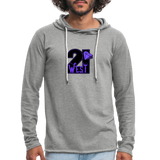 21 West Unisex Lightweight Terry Hoodie - heather gray