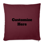 Throw Pillow Cover 18” x 18” - burgundy