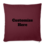 Throw Pillow Cover 18” x 18” - burgundy