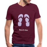 Men's V-Neck T-Shirt - maroon