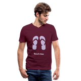 Men's V-Neck T-Shirt - maroon