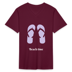 Men's V-Neck T-Shirt - maroon