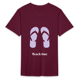 Men's V-Neck T-Shirt - maroon