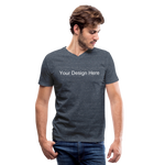 Men's V-Neck T-Shirt - heather navy