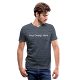 Men's V-Neck T-Shirt - heather navy