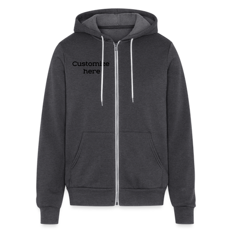 Bella + Canvas Unisex Full Zip Hoodie - charcoal grey