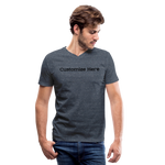 Men's V-Neck T-Shirt - heather navy