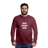 Men's Premium Long Sleeve T-Shirt - heather burgundy