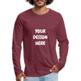 Men's Premium Long Sleeve T-Shirt - heather burgundy