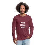 Men's Premium Long Sleeve T-Shirt - heather burgundy