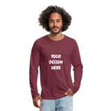 Men's Premium Long Sleeve T-Shirt - heather burgundy