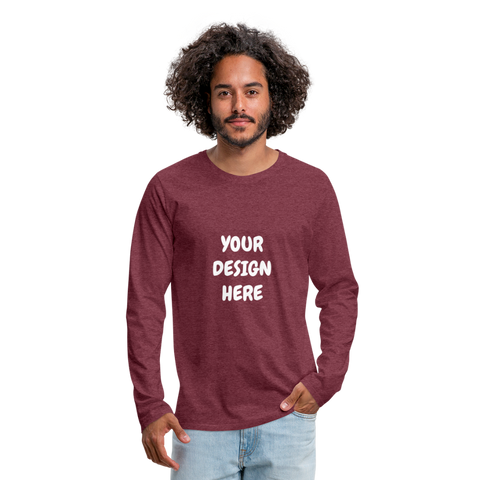 Men's Premium Long Sleeve T-Shirt - heather burgundy