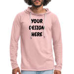 Unisex Lightweight Terry Hoodie - cream heather pink