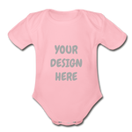 Organic Short Sleeve Baby Bodysuit - light pink