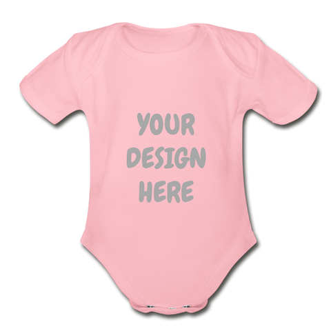 Organic Short Sleeve Baby Bodysuit - light pink