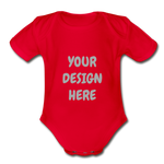 Organic Short Sleeve Baby Bodysuit - red