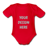 Organic Short Sleeve Baby Bodysuit - red