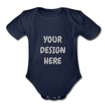 Organic Short Sleeve Baby Bodysuit - dark navy