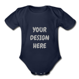 Organic Short Sleeve Baby Bodysuit - dark navy