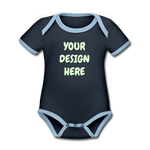 Organic Contrast Short Sleeve Baby Bodysuit - navy/sky